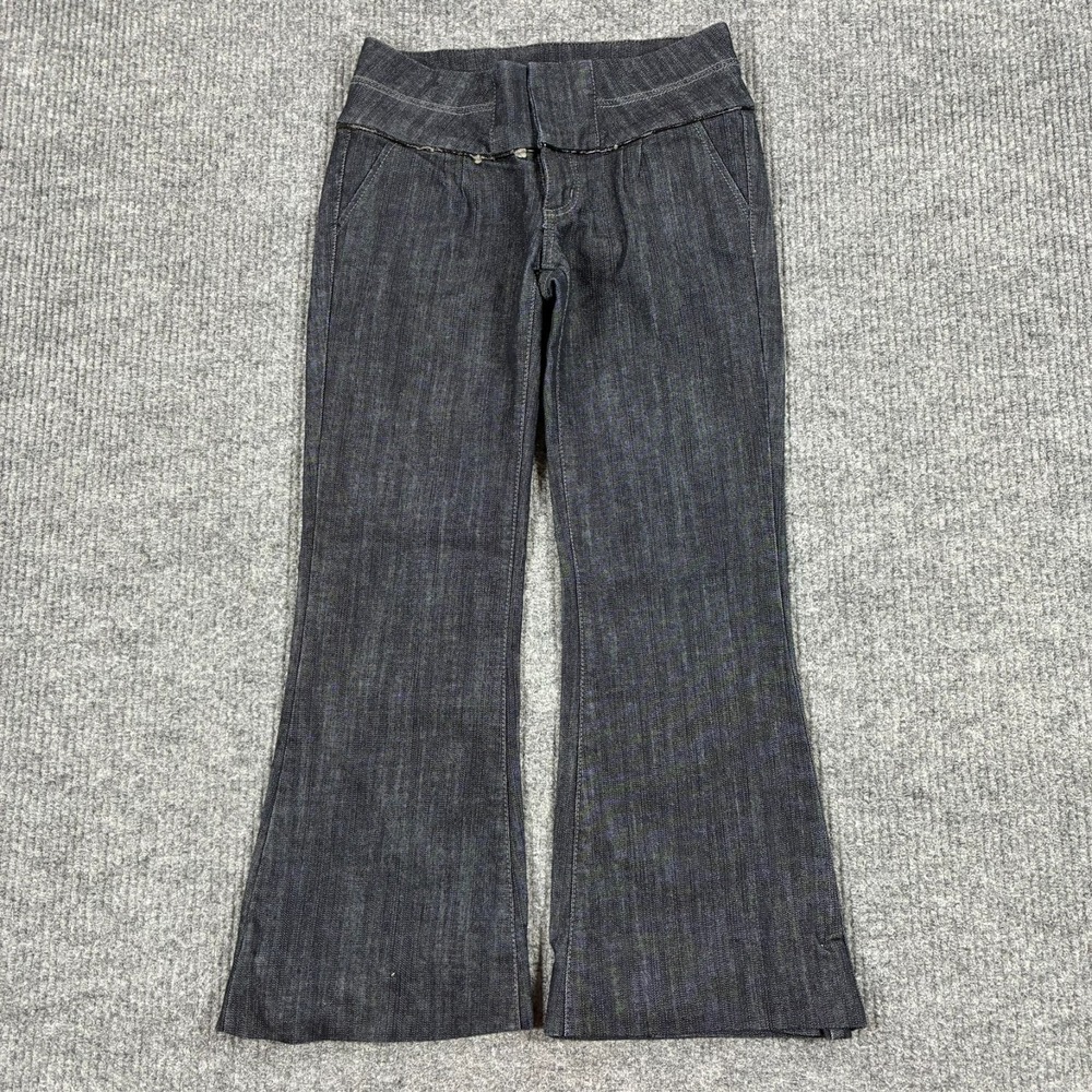 Boom Boom Jeans Womens Size 5 Black Low Rise Flare Leg Stretch Denim